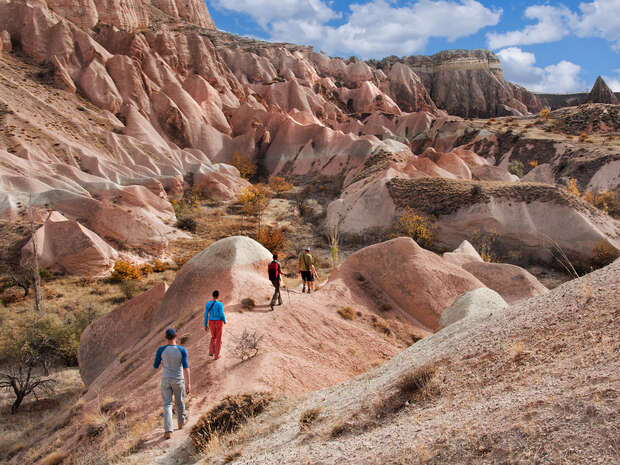 Hiking trail through Rose Valley in Cappadocia
